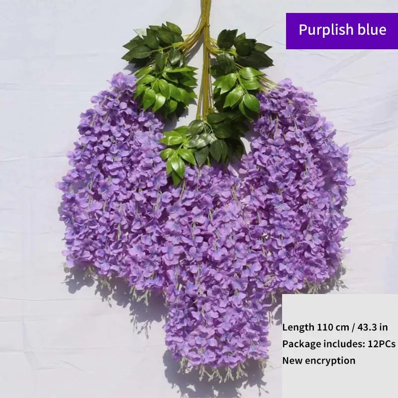 12Pcs Wisteria Artificial Flower - HuxoHome