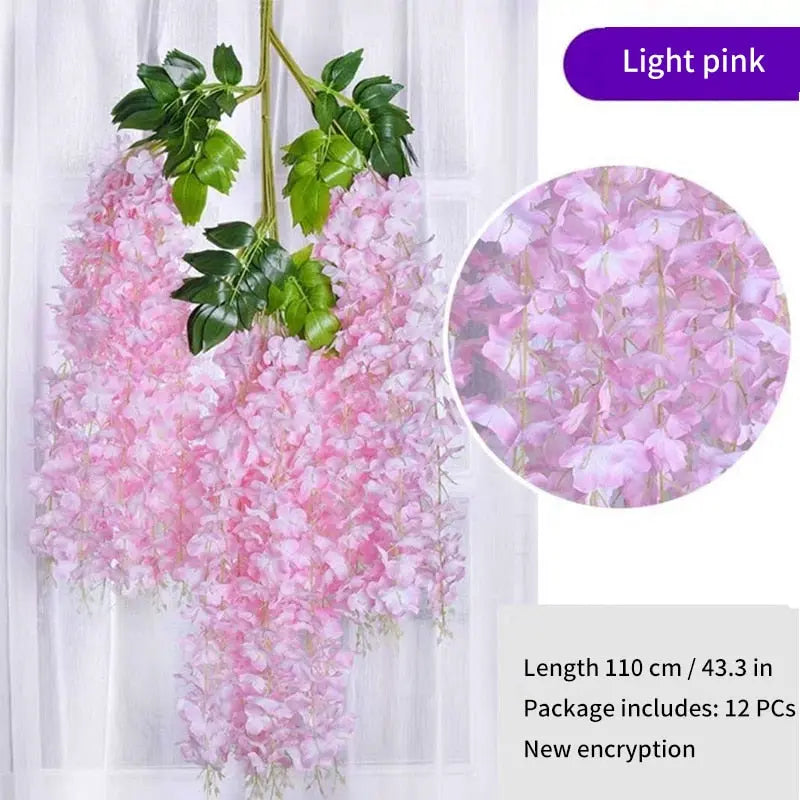 12Pcs Wisteria Artificial Flower - HuxoHome