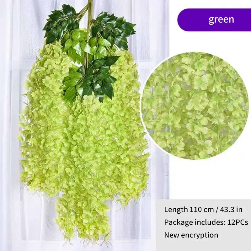 12Pcs Wisteria Artificial Flower - HuxoHome