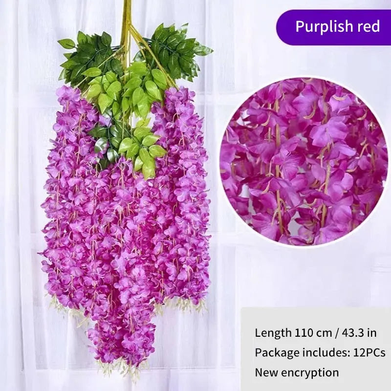 12Pcs Wisteria Artificial Flower - HuxoHome