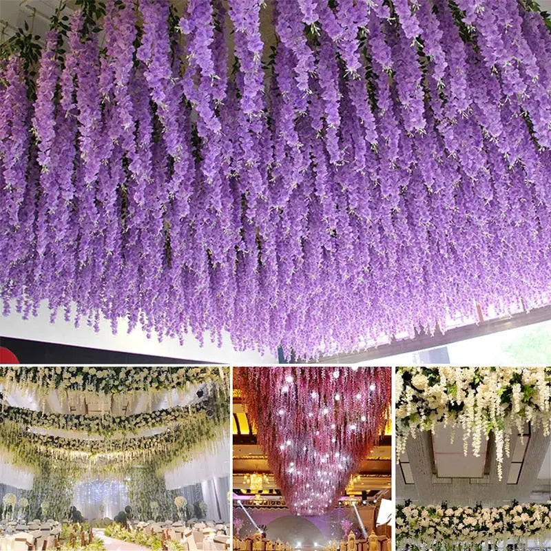 12Pcs Wisteria Artificial Flower - HuxoHome