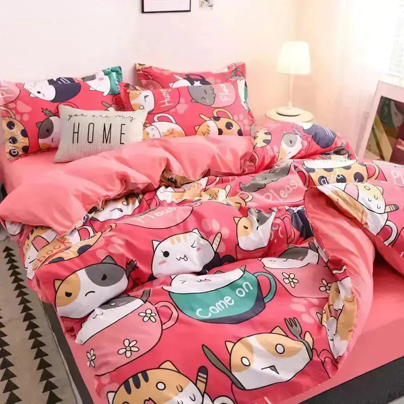 Colorful Cartoon Girls Bedding Sets for a Playful Bedroom