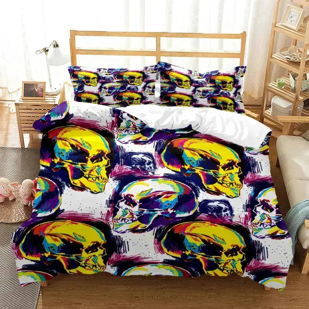 Digital Print Skull Bedding Sets - HuxoHome