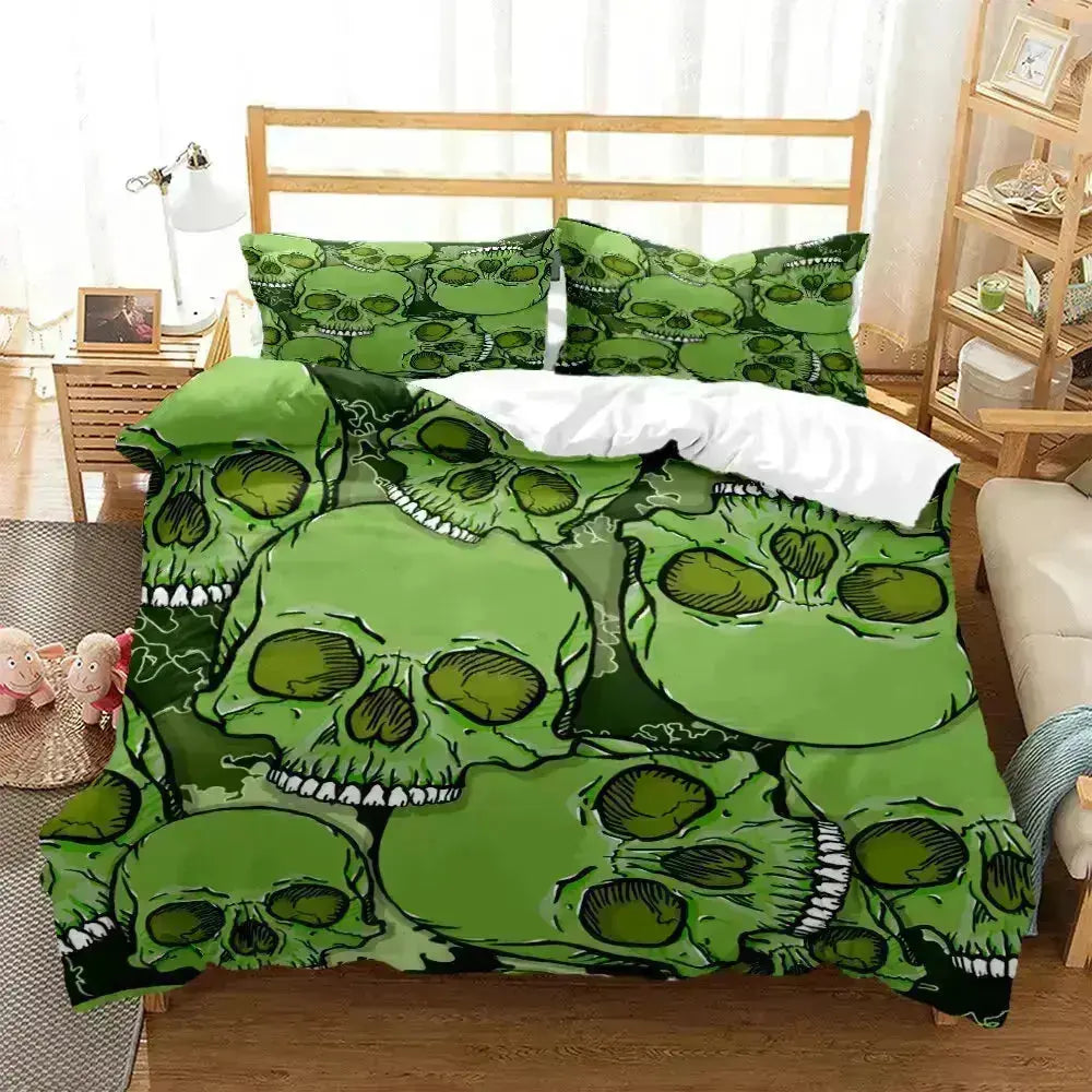 Stylish Skull Print Bedding Sets for Bedroom Decor