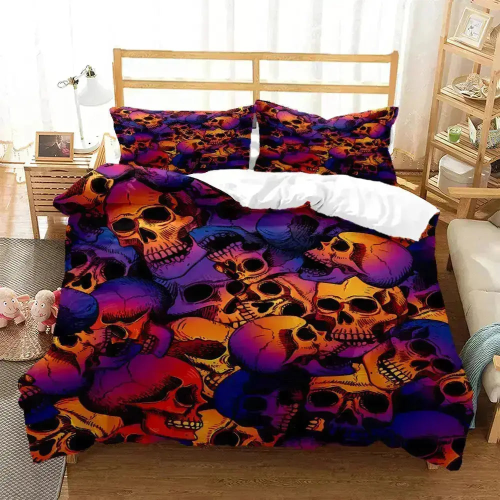 Stylish Skull Print Bedding Sets for Bedroom Decor