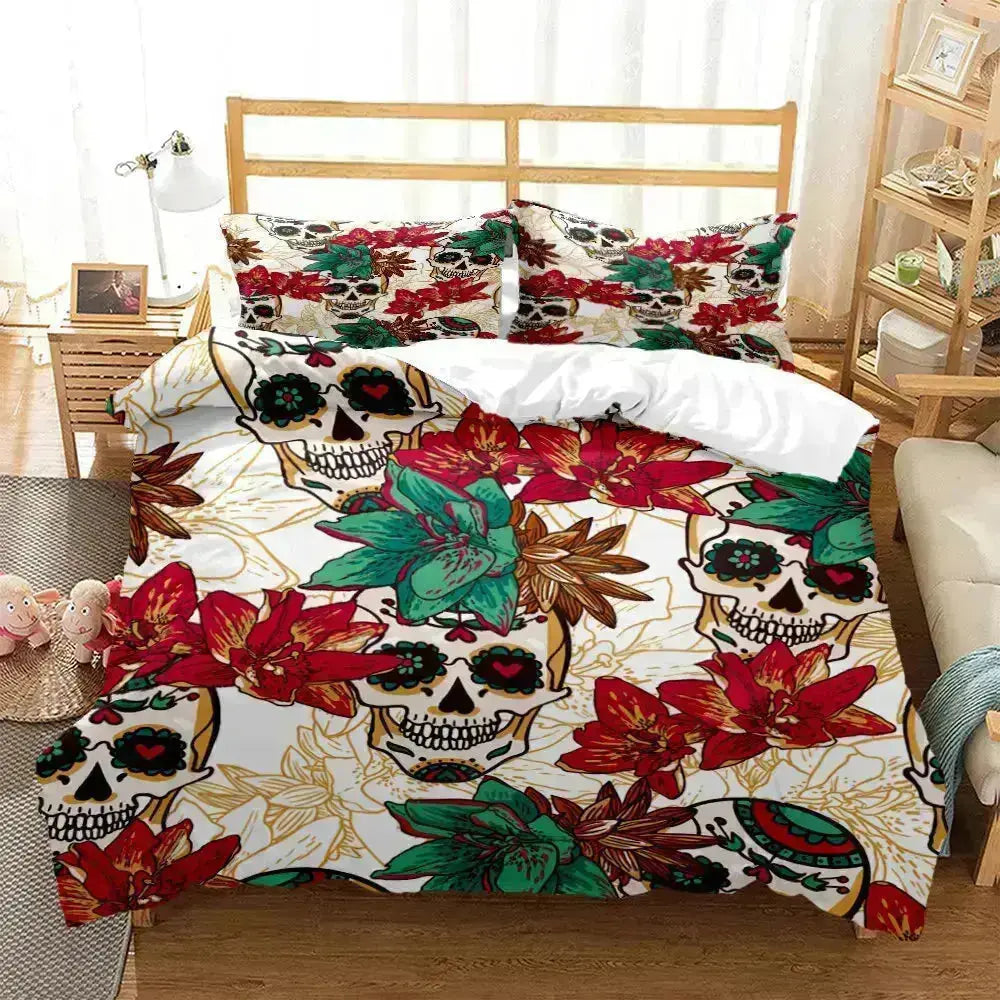 Digital Print Skull Bedding Sets - HuxoHome