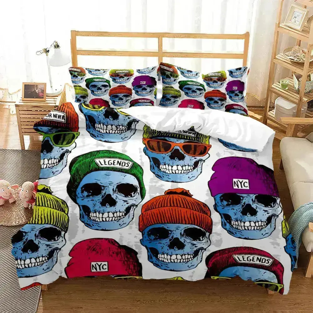 Digital Print Skull Bedding Sets - HuxoHome