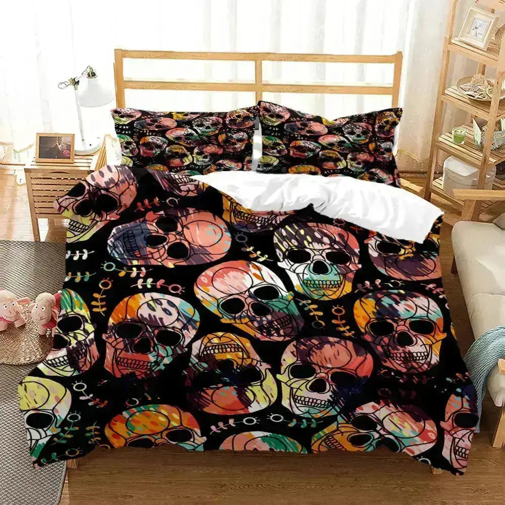 Digital Print Skull Bedding Sets - HuxoHome