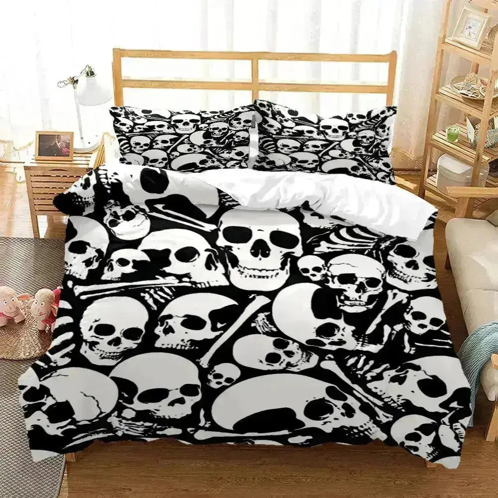 Stylish Skull Print Bedding Sets for Bedroom Decor