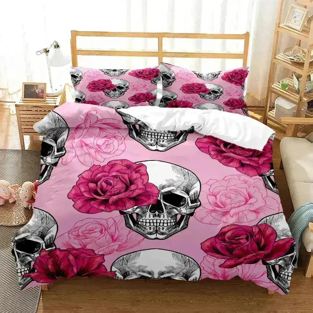 Stylish Skull Print Bedding Sets for Bedroom Decor