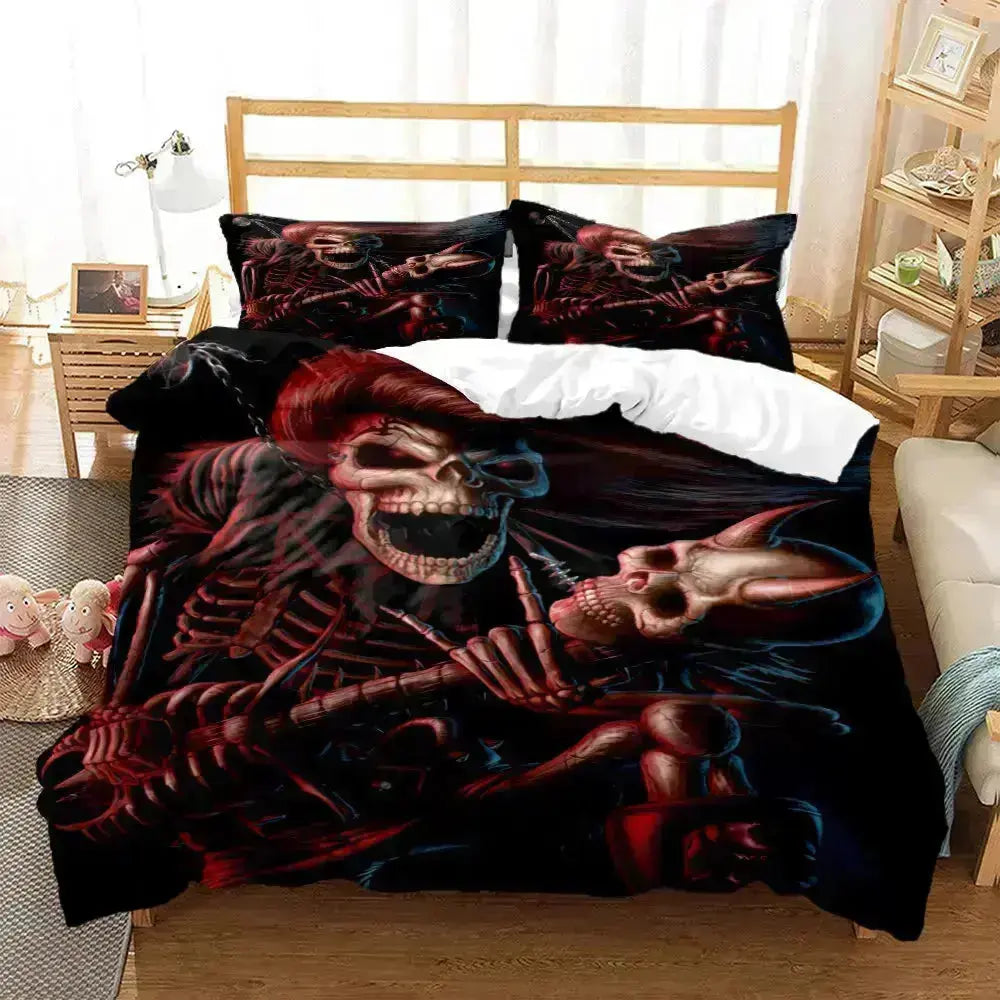 Stylish Skull Print Bedding Sets for Bedroom Decor