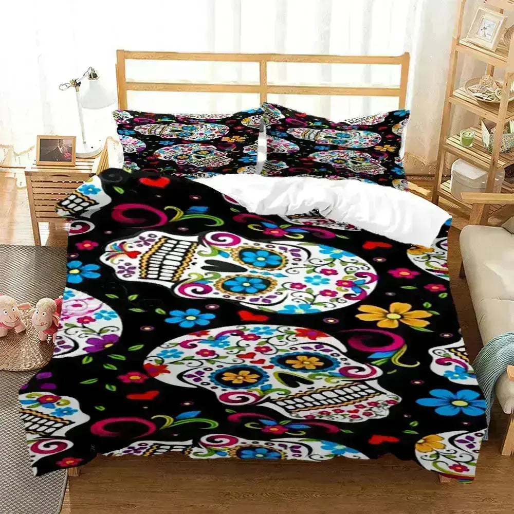 Stylish Skull Print Bedding Sets for Bedroom Decor