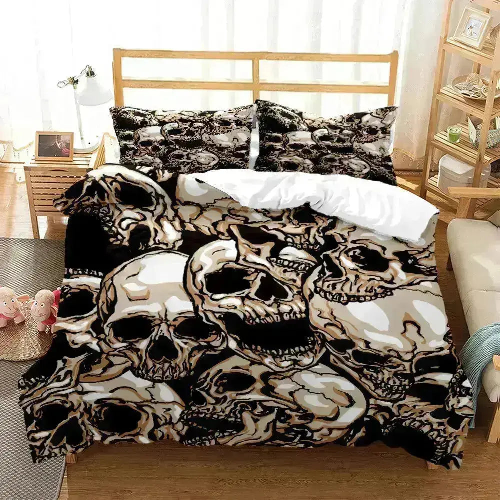 Stylish Skull Print Bedding Sets for Bedroom Decor