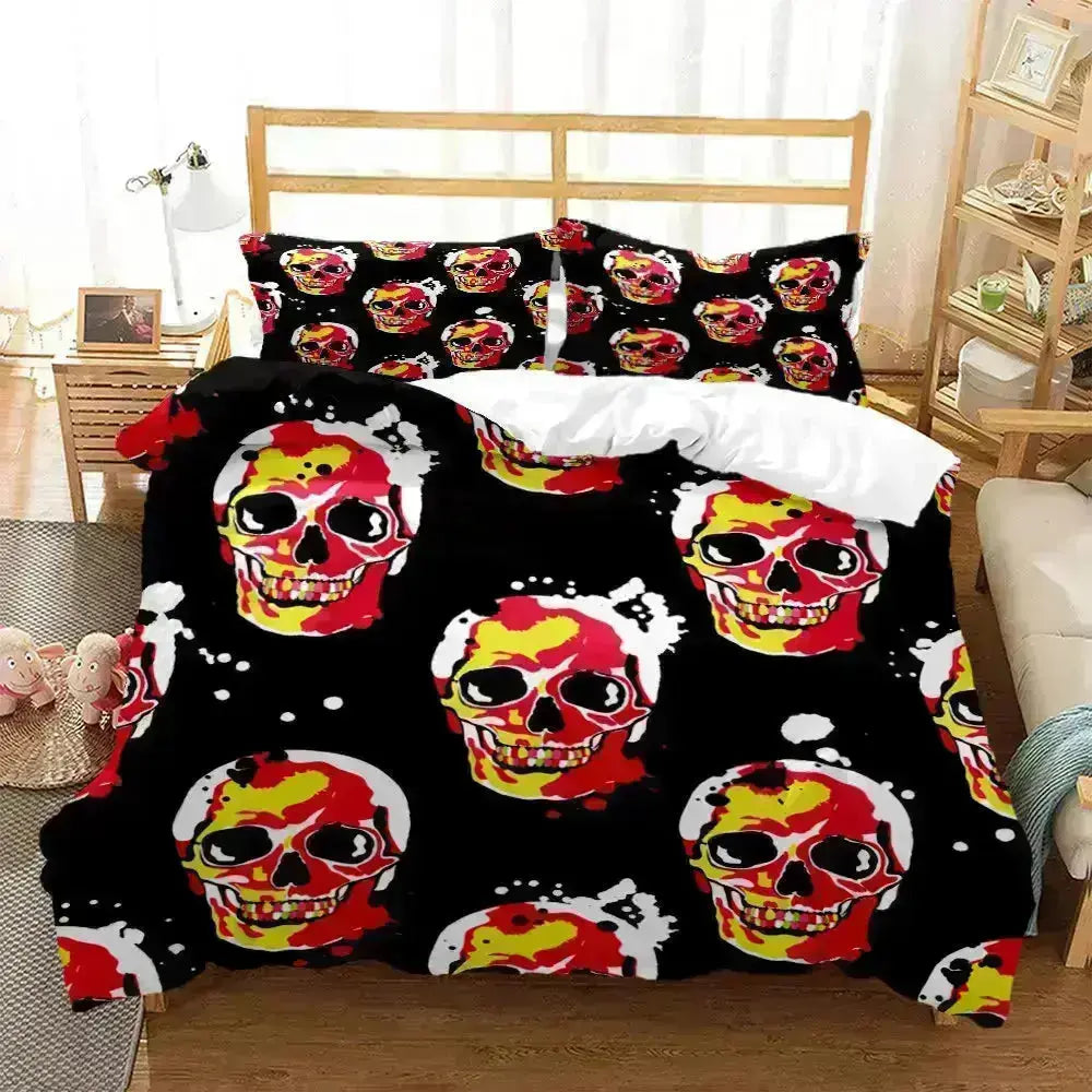 Digital Print Skull Bedding Sets - HuxoHome