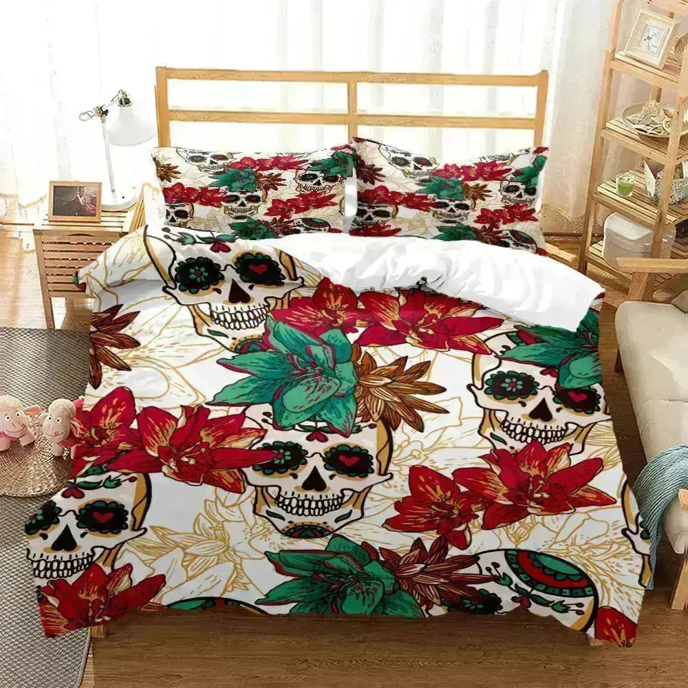 Stylish Skull Print Bedding Sets for Bedroom Decor