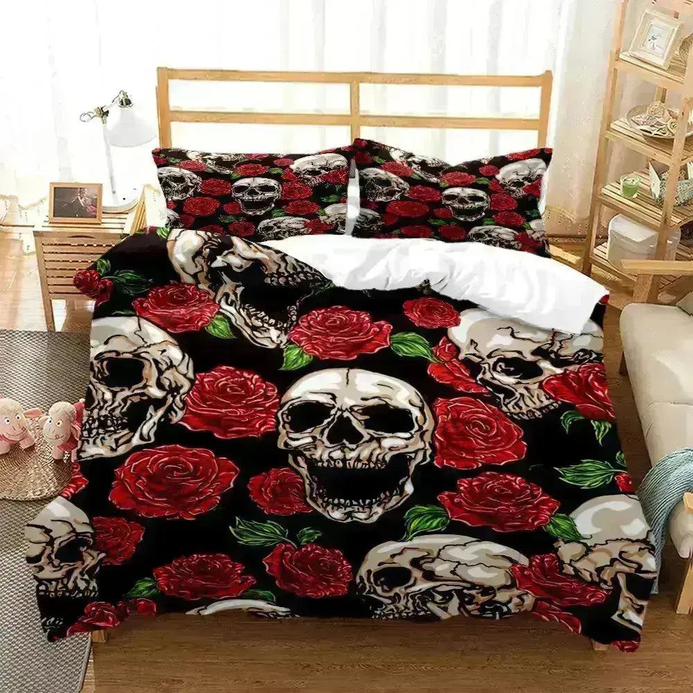 Stylish Skull Print Bedding Sets for Bedroom Decor