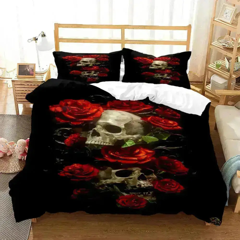 Stylish Skull Print Bedding Sets for Bedroom Decor