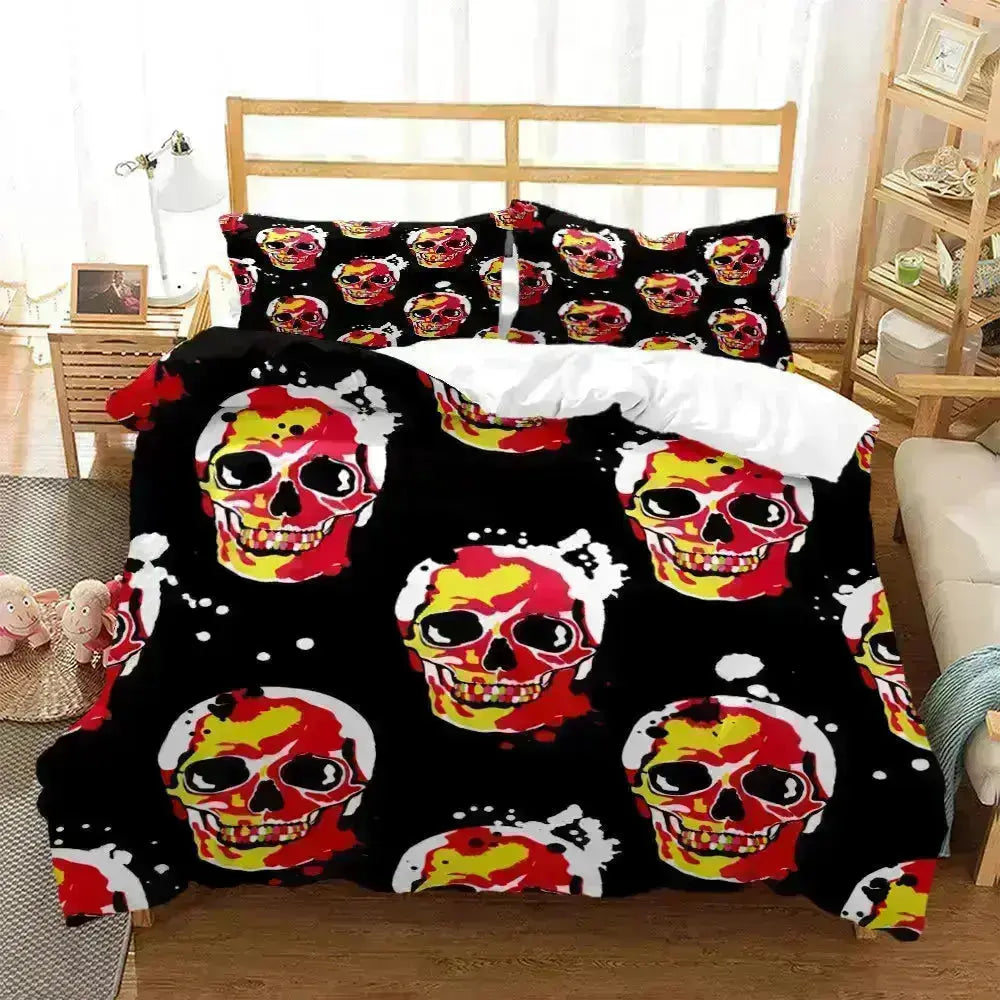 Digital Print Skull Bedding Sets - HuxoHome