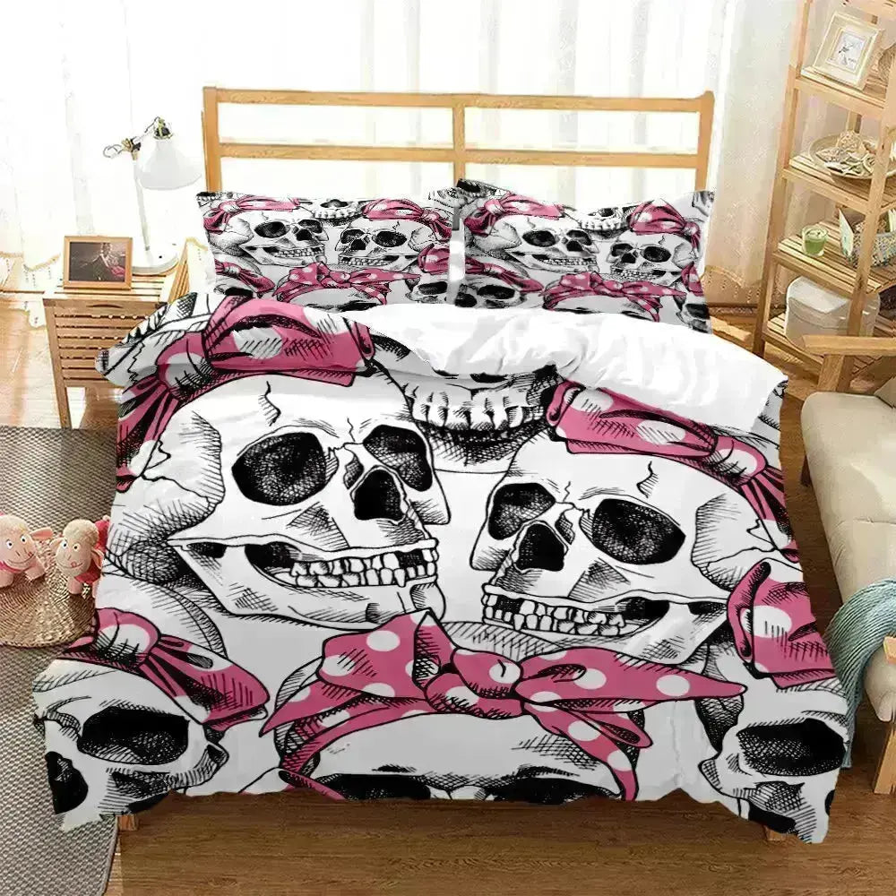 Stylish Skull Print Bedding Sets for Bedroom Decor