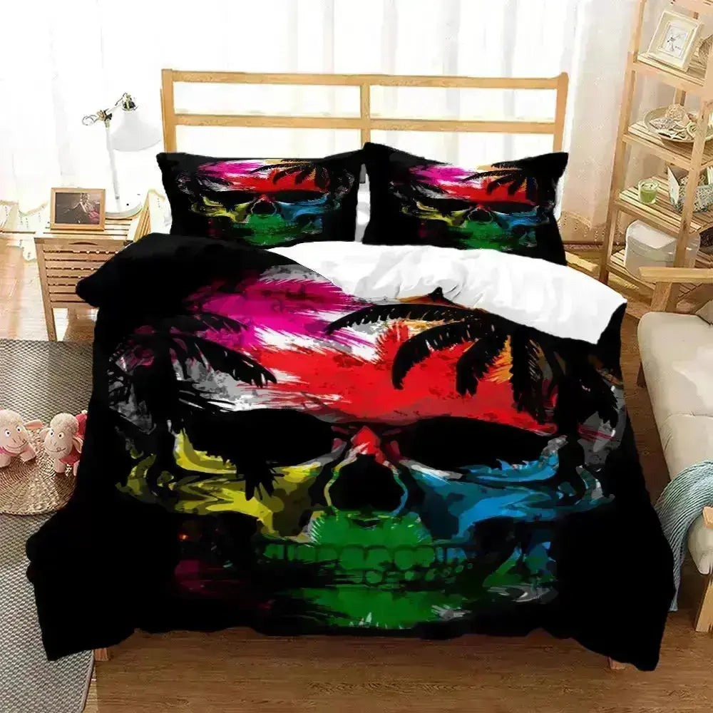 Stylish Skull Print Bedding Sets for Bedroom Decor