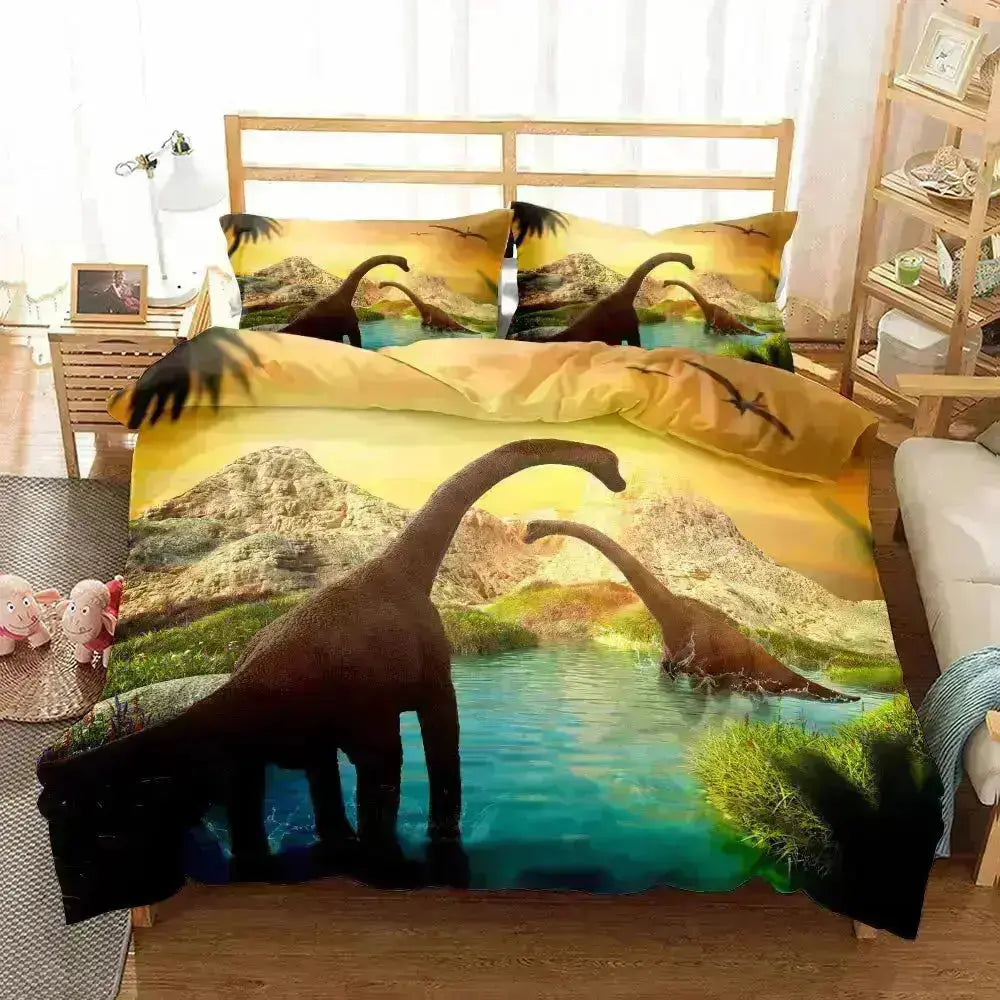 Dino Dreamland Bedding Set for Playful Sleep