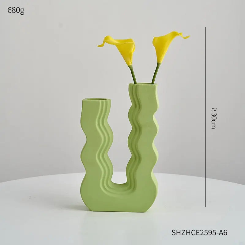 Geometric Art Ceramic Vase - HuxoHome