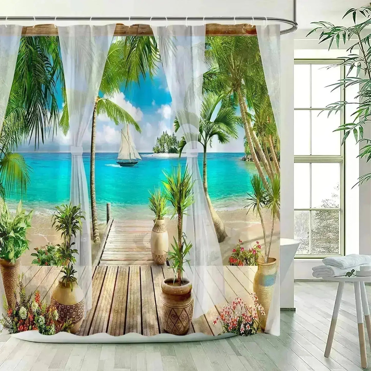 Nature-Inspired Landscape Shower Curtains - Bathroom Refresh