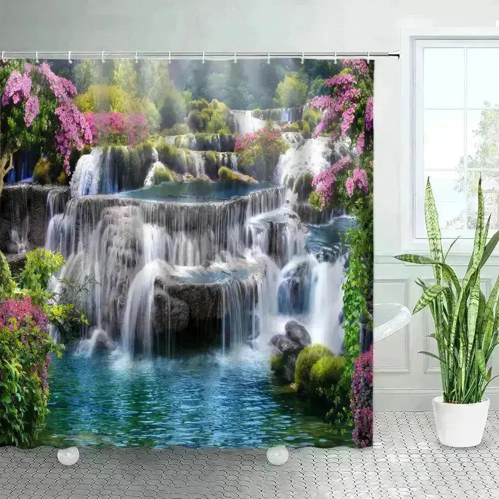 Nature-Inspired Landscape Shower Curtains - Bathroom Refresh