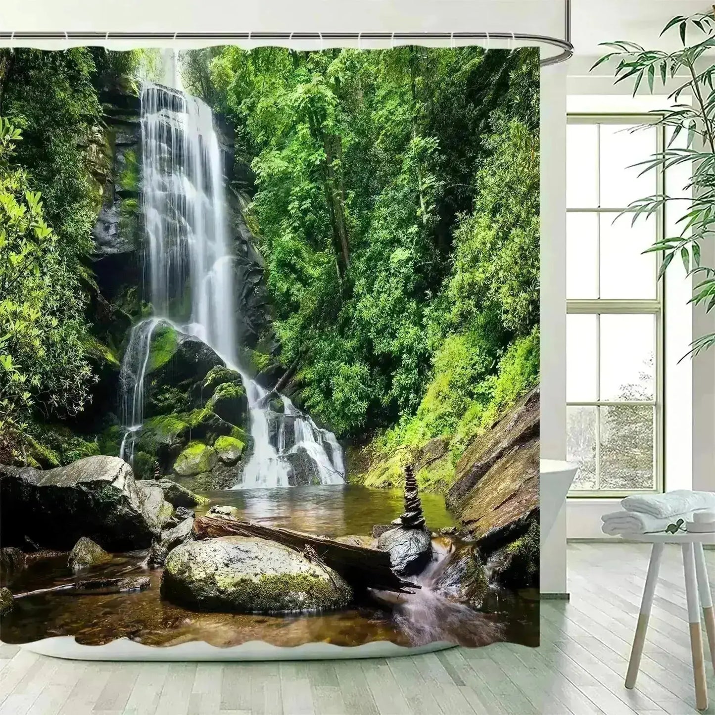 Nature-Inspired Landscape Shower Curtains - Bathroom Refresh