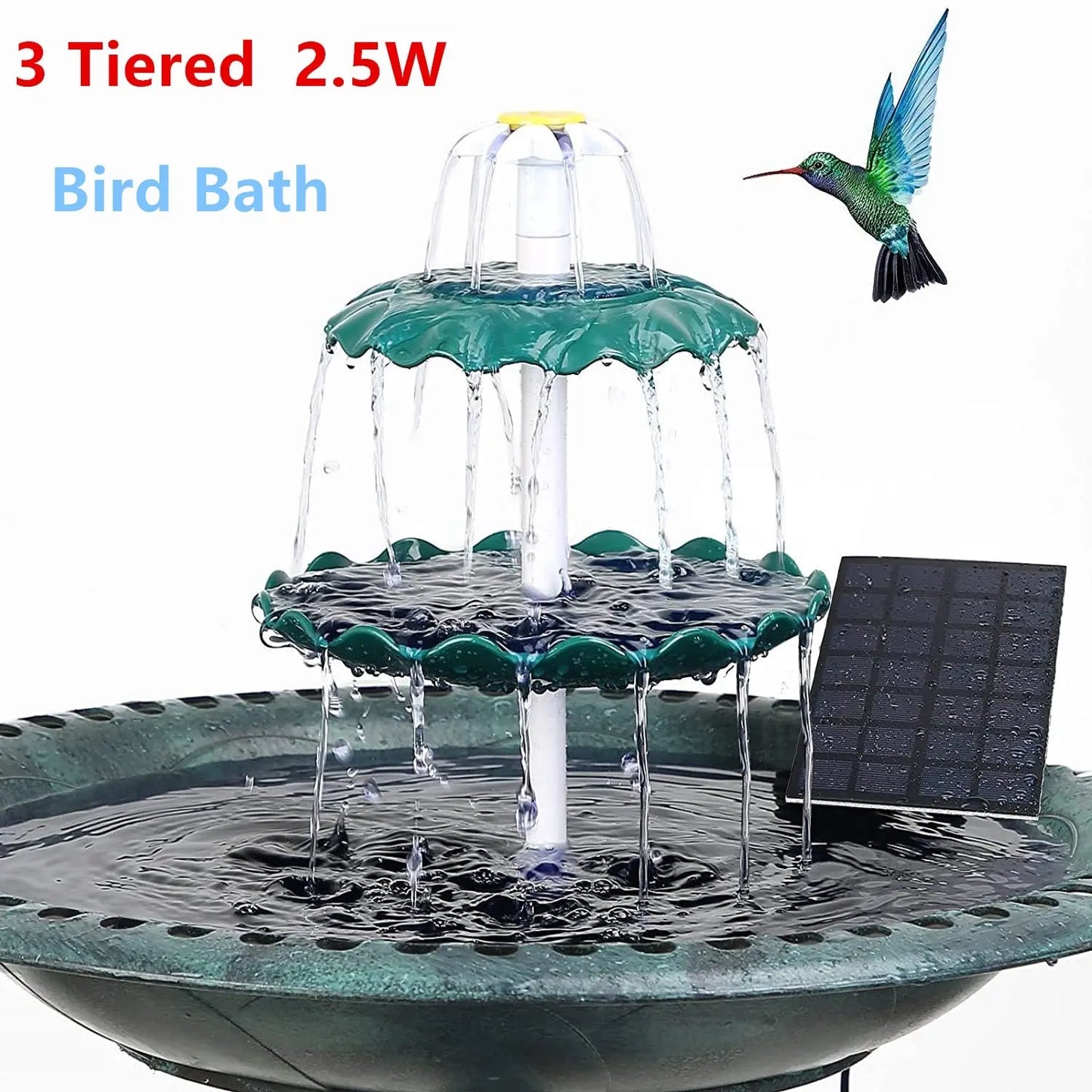 Solar Tiered Bird Bath - HuxoHome