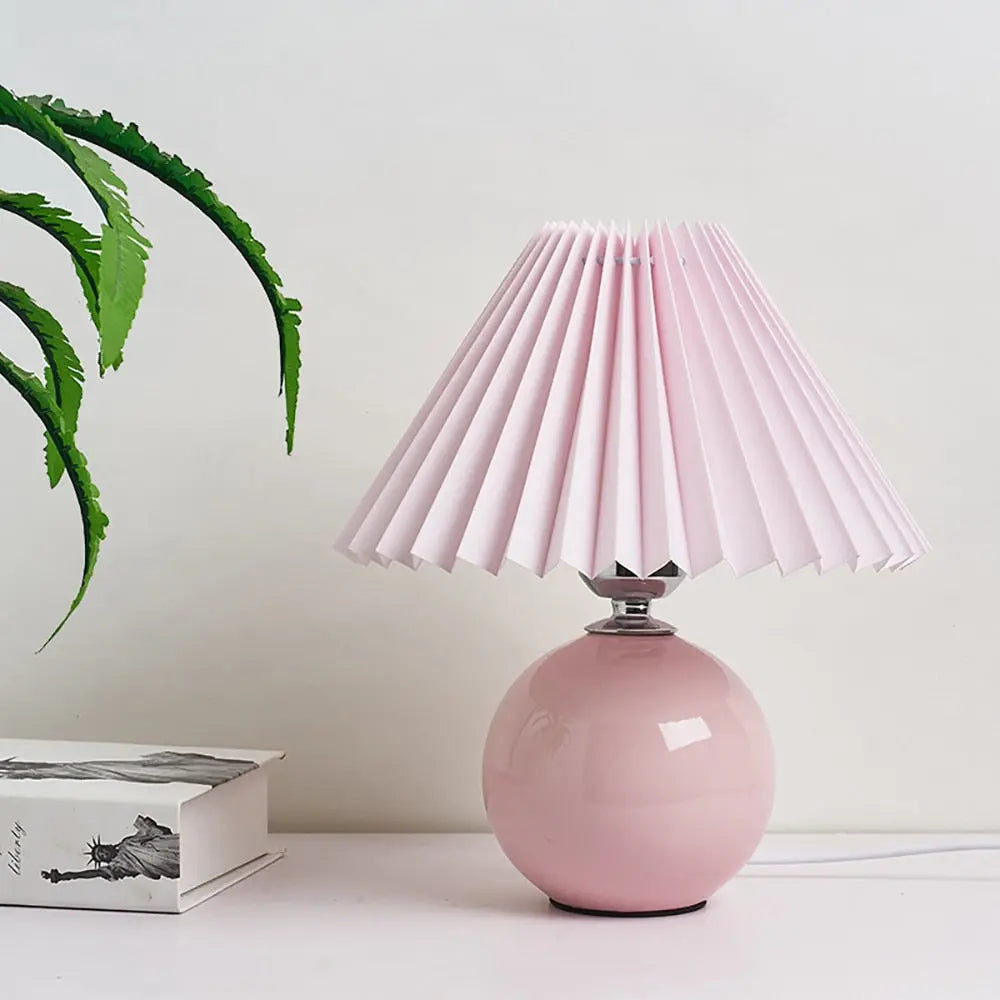 Pleated Fabric Ceramic Table Lamp