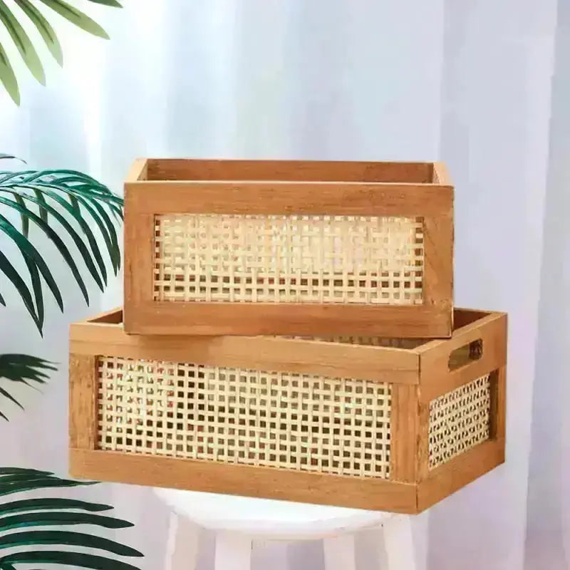 Wooden Storage Basket - HuxoHome