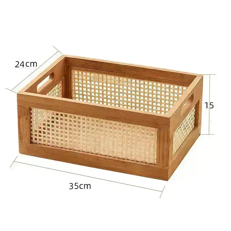 Wooden Storage Basket - HuxoHome